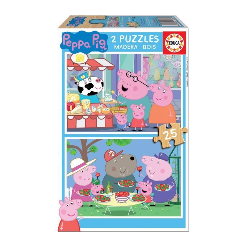 PUZZLE EDUCA MADERA 2X25 PZAS PEPPA PIG