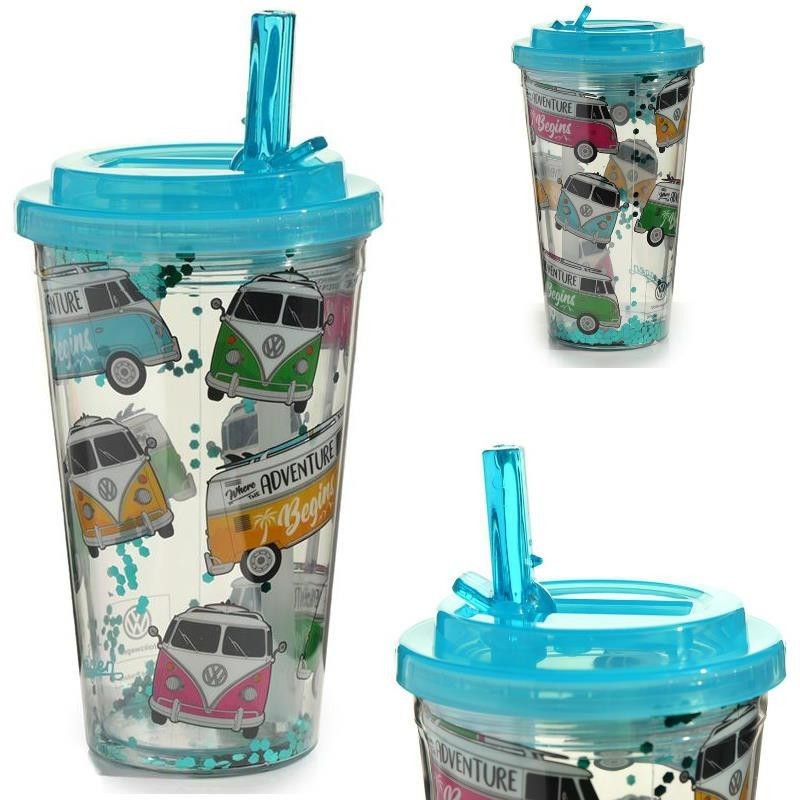 VASO PAJITA PLASTICO DOBLE PARED CAMPER SURT