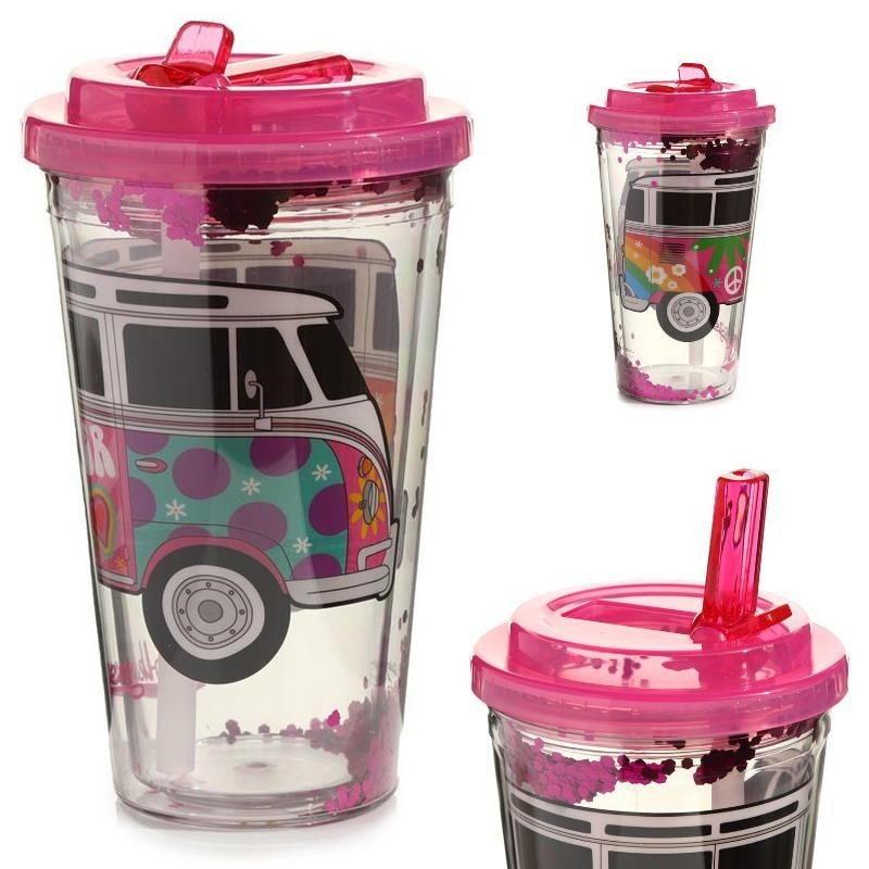 VASO PAJITA PLASTICO DOBLE PARED CAMPER SUMMER