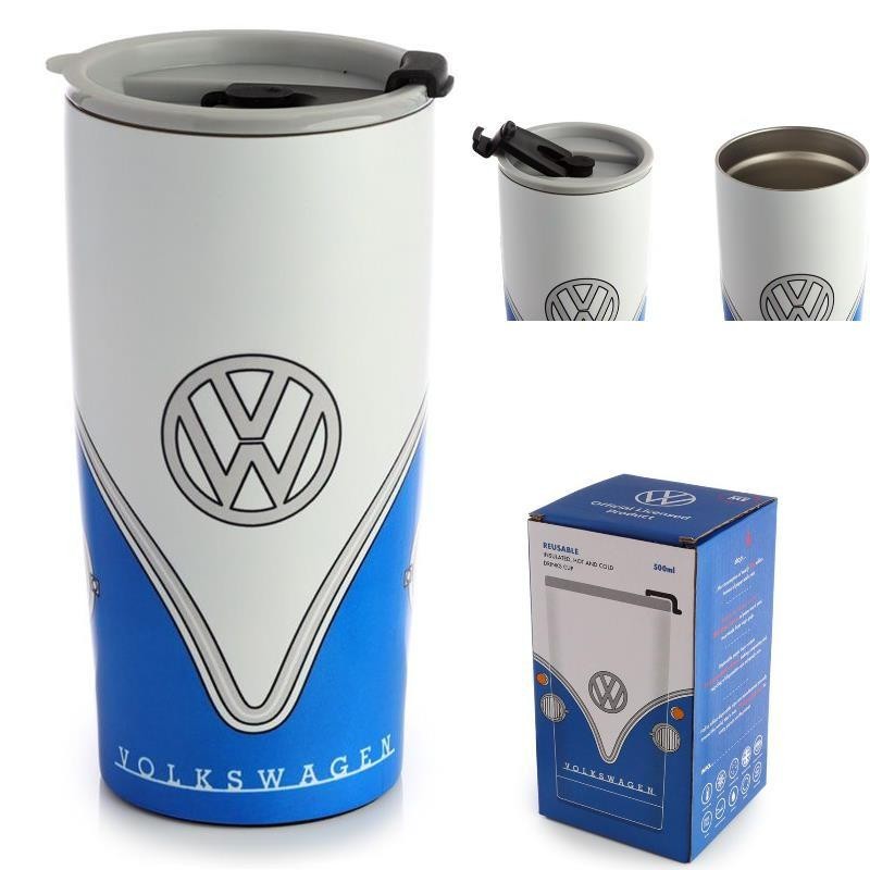 TAZA VASO TERMICO 500ML ACERO VOLKSWAGEN AZUL