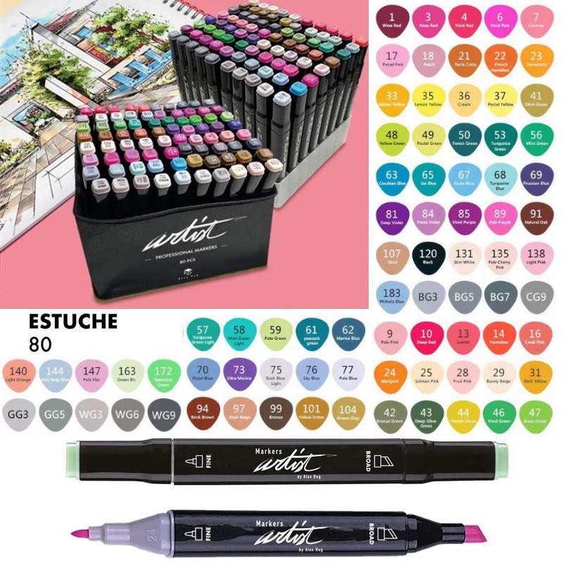 ROTULADOR ARTISTICO ALEX BOG SET  80 COLORES