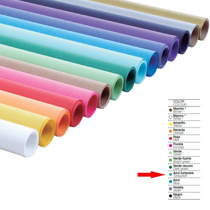 PAPEL KRAFT 1* 5 METROS AZUL TURQUESA