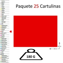 CARTULINA A2 PAQUETE 25 UNIDADES ROJO