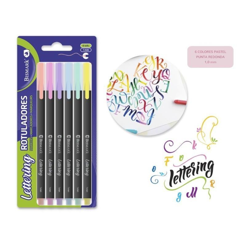 ROTULADOR LETTERING BISMARK 1.0 PASTEL SET6