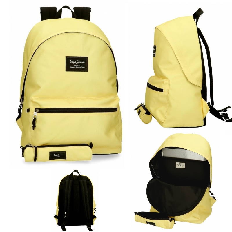 MOCHILA 44CM PEPE JEANS ARIS AMARILLO CLARO