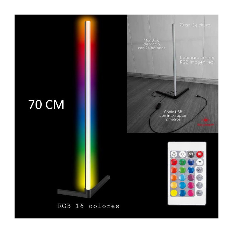 LAMPARA LED CORNER 70CM RGB MANDO