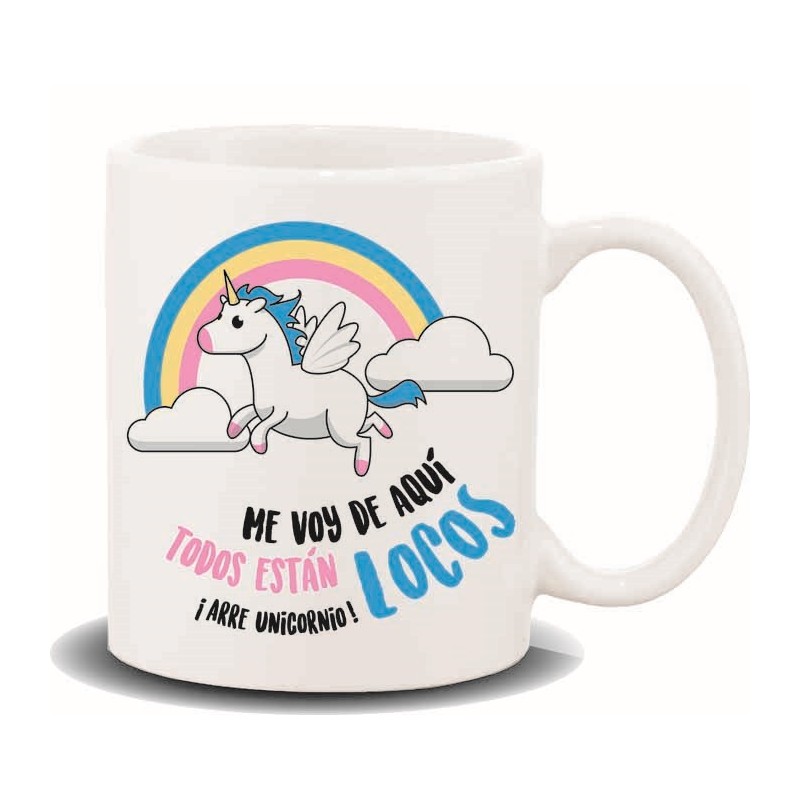 TAZA CERAMICA UNICORNIO TODOS ESTAN LOCOS