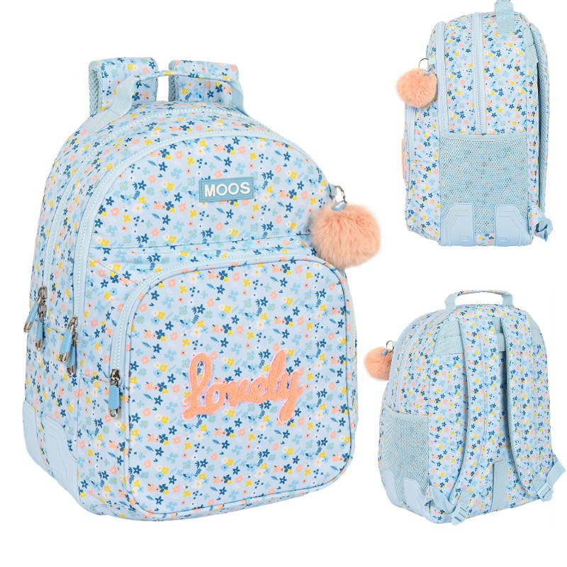 MOCHILA 42CM MOOS LOVELY DOBLE ADAPTABLE