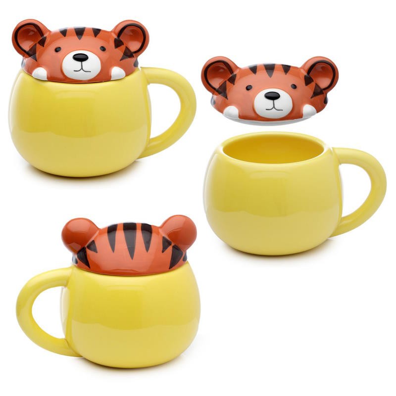 TAZA CERAMICA CON TAPA TIGRE