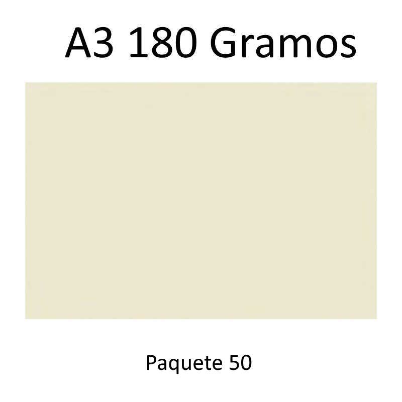 CARTULINA A3 COLOR MARFIL (CREMA) PAQUETE  50