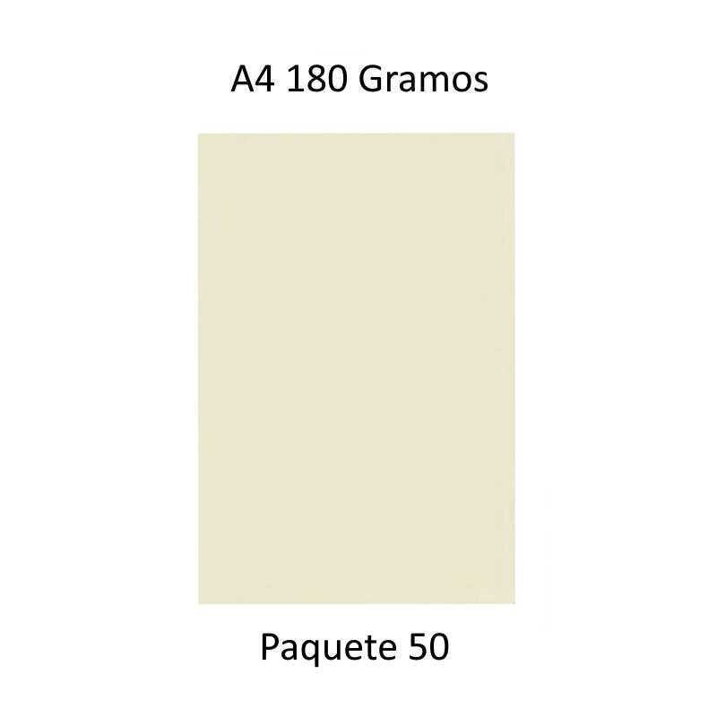 CARTULINA A4 COLOR MARFIL (CREMA) PAQUETE  50