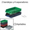 BANDEJA PLASTICO APILABLE 2 BANDEJAS + 4 SOPORTES