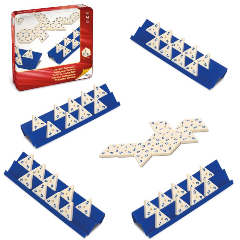 JUEGO DOMINO TRIANGULAR CAJA METAL 27CM