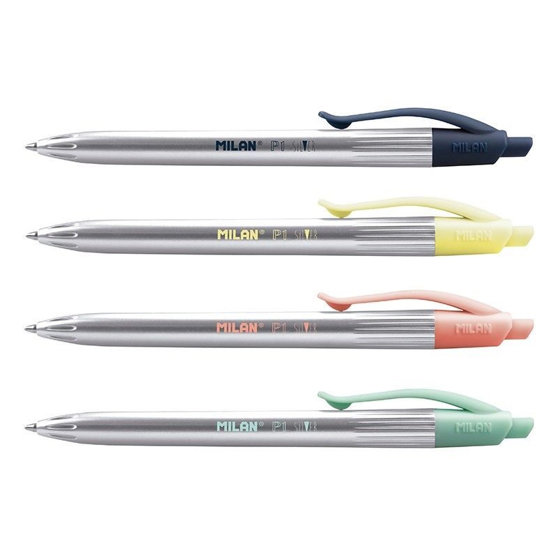 ESTUCHE DE 4 BOLÍGRAFOS P1 SILVER COLORES PASTEL MILAN: 3,95 €