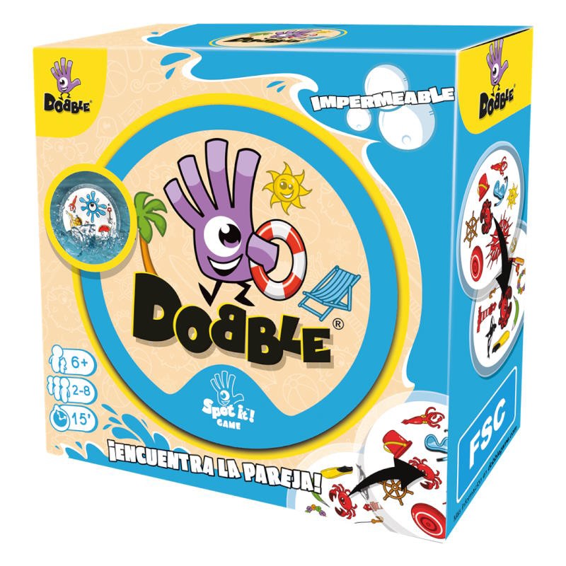 JUEGO BARAJA CARTAS DOBBLE IMPERMEABLE