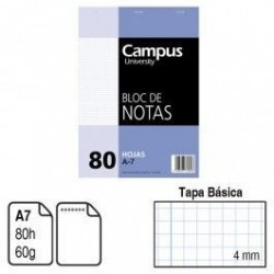 BLOC NOTAS ENCOLADO A7 CUADROS MICROPERFORADO