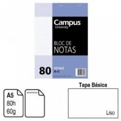 BLOC NOTAS ENCOLADO A5 LISO MICROPERFORADO