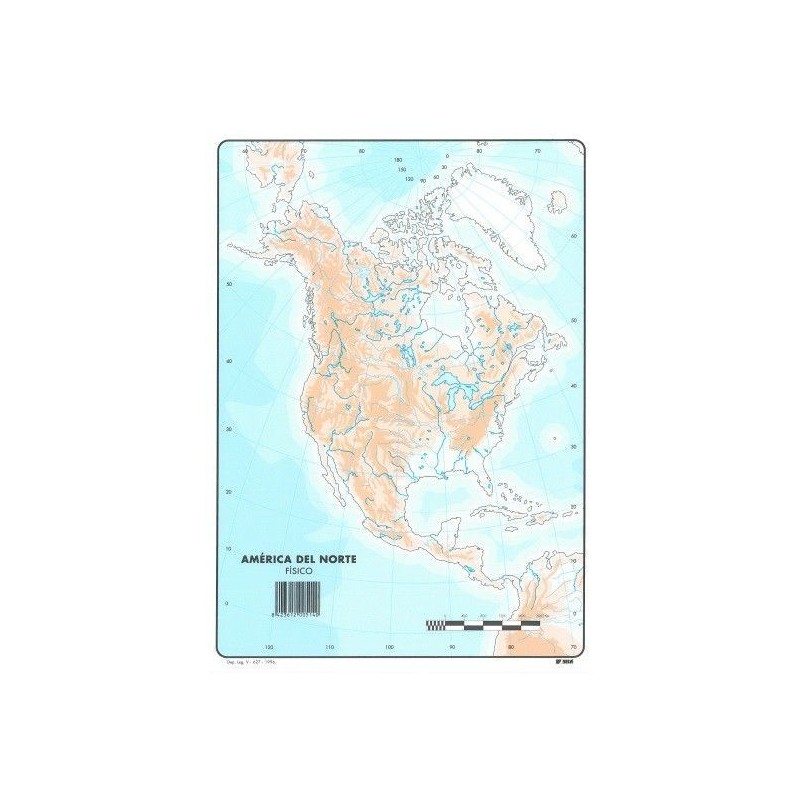 MAPA FISICO AMERICA DEL NORTE