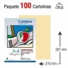 CARTULINA A4 COLOR CREMA PAQUETE 100