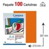 CARTULINA A4 COLOR NARANJA PAQUETE 100