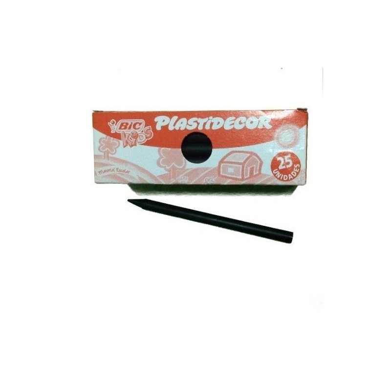 CERAS PLASTIDECOR CAJA 25 UNIDADES NEGRA