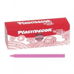 CERAS PLASTIDECOR CAJA 25 UNIDADES ROSA CLARO