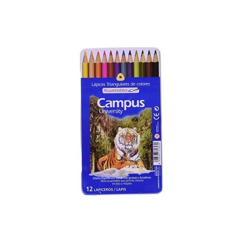 LAPIZ COLOR CAMPUS ACUARELABLE 12