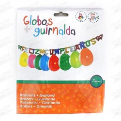 GLOBOS GUIRNALDA FELICIDADES