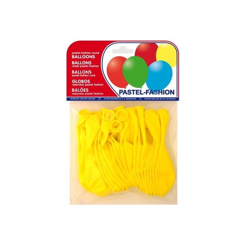 GLOBOS COLORES PAQUETE 20U AMARILLO