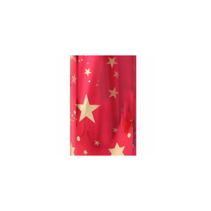 PAPEL METALIZADO 70CM BOBINA 50M ESTRELLAS 