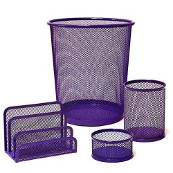 PAPELERA SET 4 PIEZAS PLUS MORADO