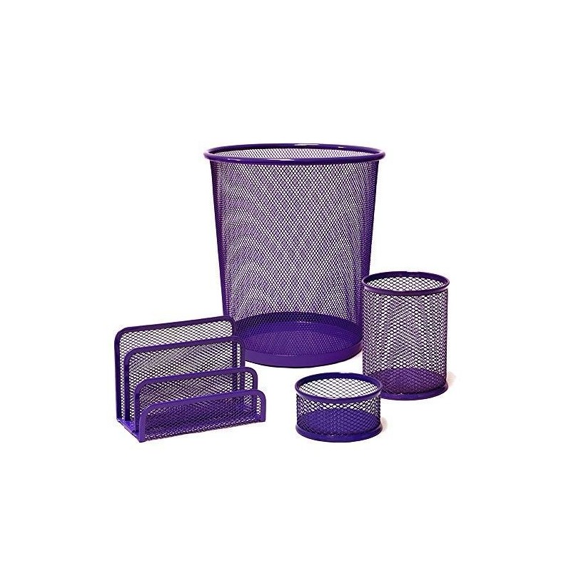 PAPELERA SET 4 PIEZAS PLUS MORADO