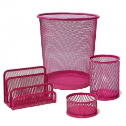 PAPELERA SET 4 PIEZAS PLUS ROSA