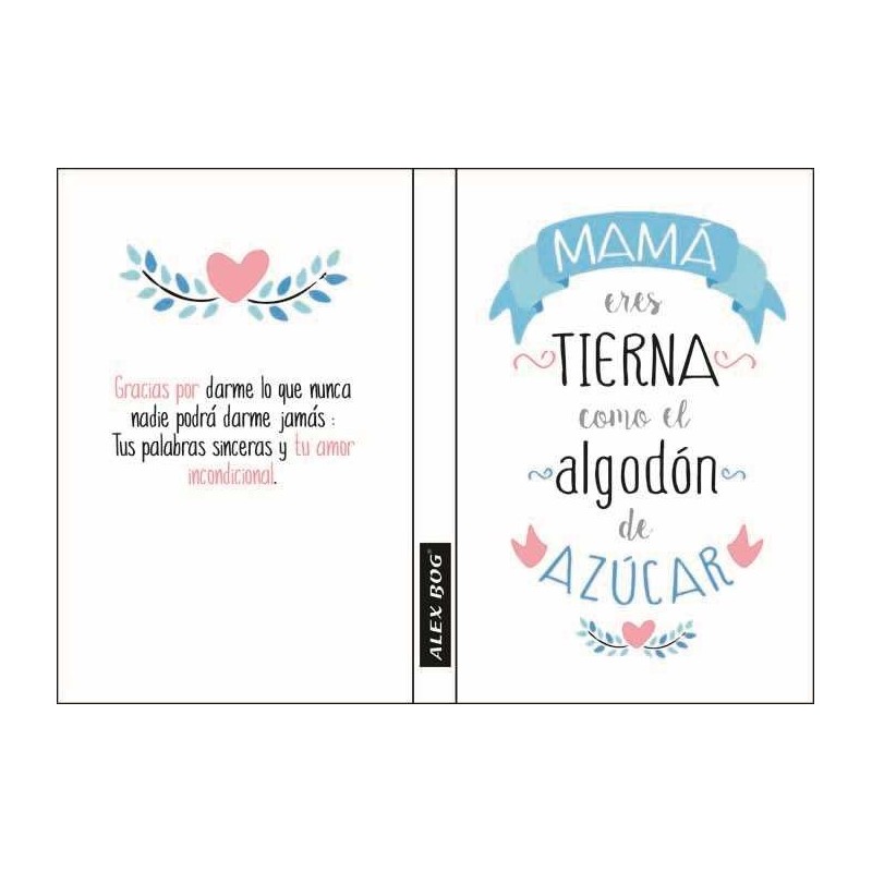 LIBRETA MENSAJE A5 MAMA ERES TIERNA COMO EL ...