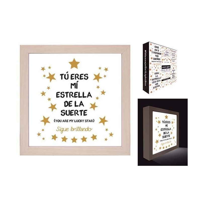 LETRERO LUMINOSO 21X21CM TU ERES MI ESTRELLA 